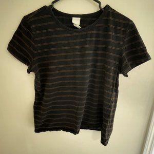 Black & Orange Stripe Top